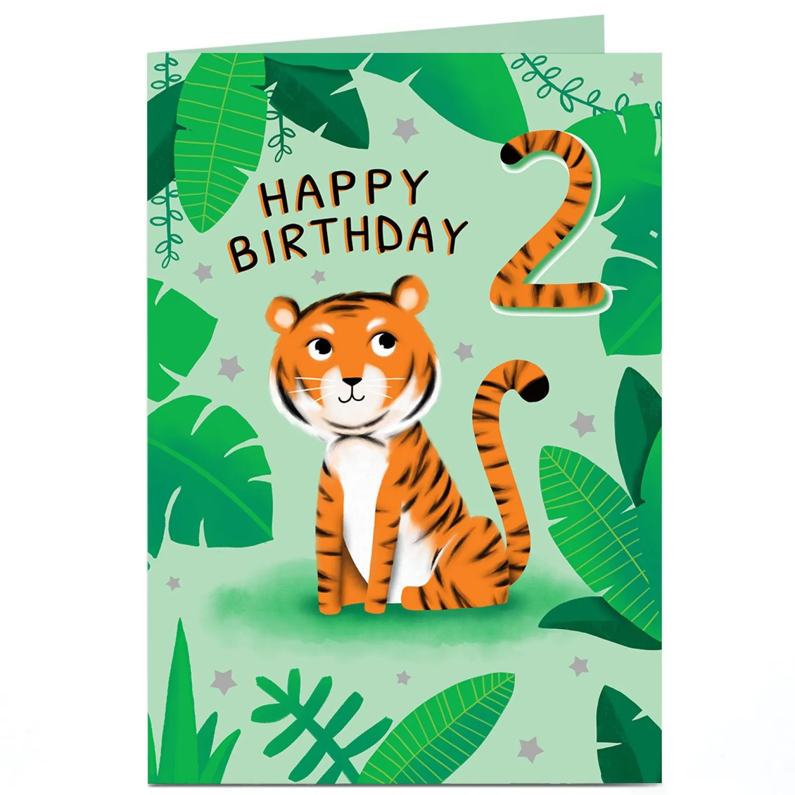 Online Personalised Editable Age Card - Tiger Birthday Kids For Son|For Grandson