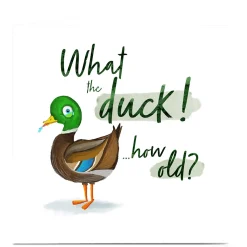 Hot Personalised Editable Age Birthday Card - What the Duck Funny|Birthday