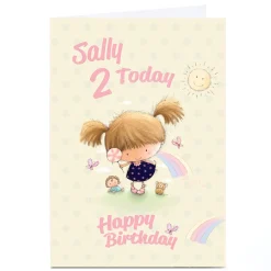 Kids Card Factory Personalised Editable Age Birthday Card - Sunshine & Lollipop
