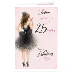 Hot Personalised Editable Age Birthday Card - Black Tutu, Sister For Sister|Editable Age