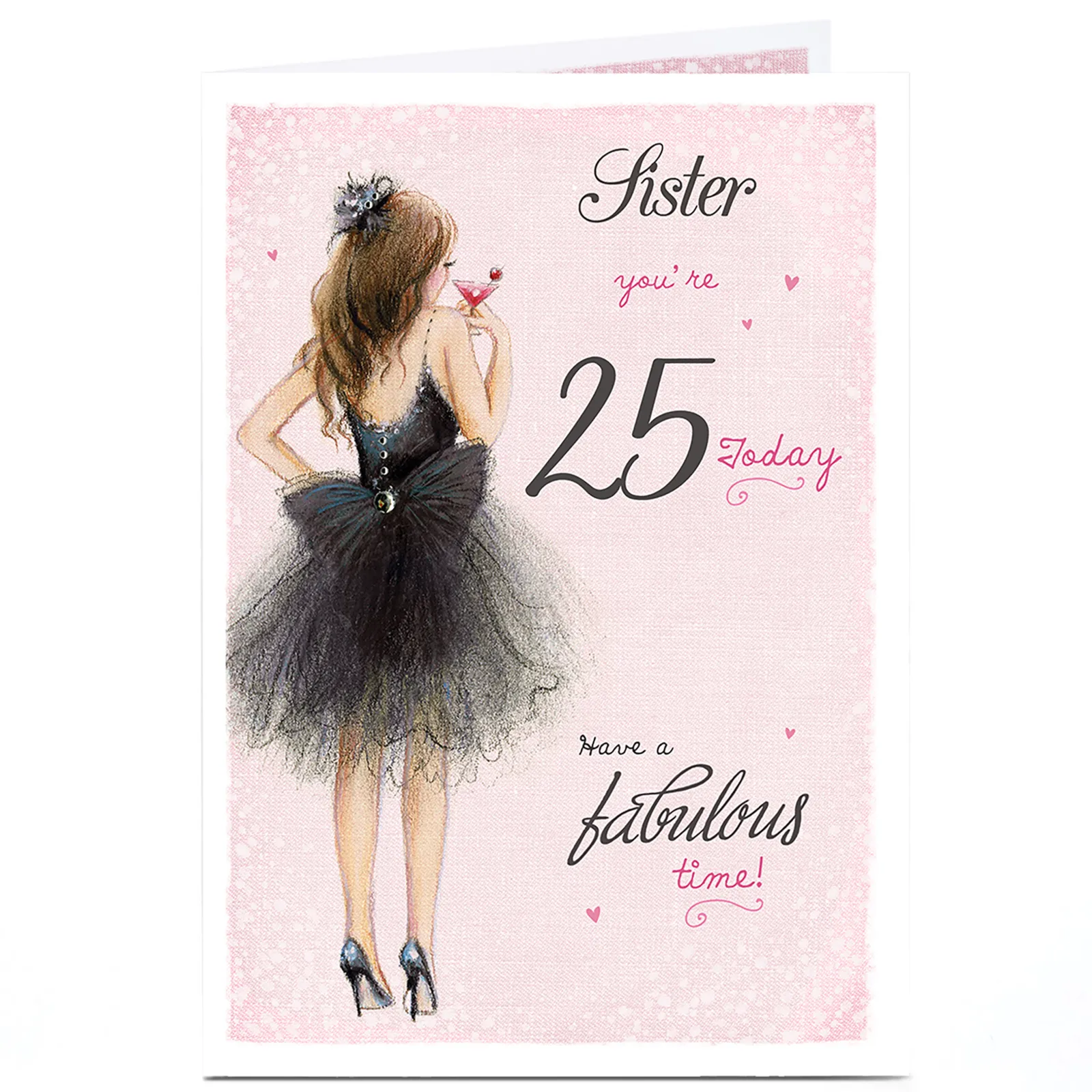 Hot Personalised Editable Age Birthday Card - Black Tutu, Sister For Sister|Editable Age
