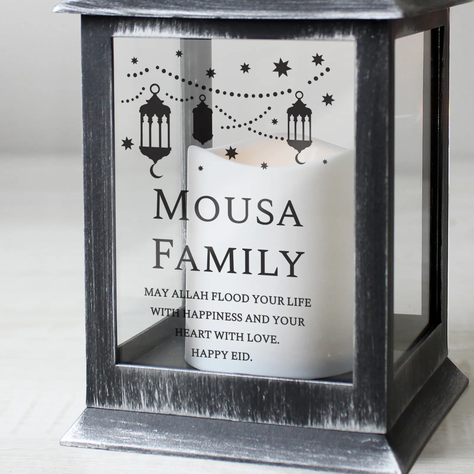 Personalised Eid & Ramadan Black Lantern Jewellery & Keepsakes|Gifts For Couples