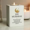 New Personalised Eid & Ramadan White Wooden Tea Light Holder Gifts For Couples|Gifts For Him