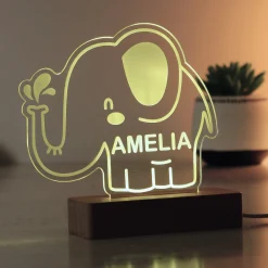 Hot Personalised Elephant Wooden Based LED Light Kids Personalised Canvas & Wall Art|Photo Prints & Wall Art