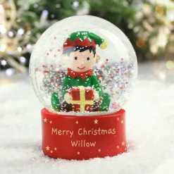 Personalised Elf Glitter Snow Globe Kids Personalised Jewellery And Keepsakes|Jewellery & Keepsakes