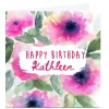 Online Personalised Emma Isaacs Birthday Card - Watercolour Pink Birthday|For Her