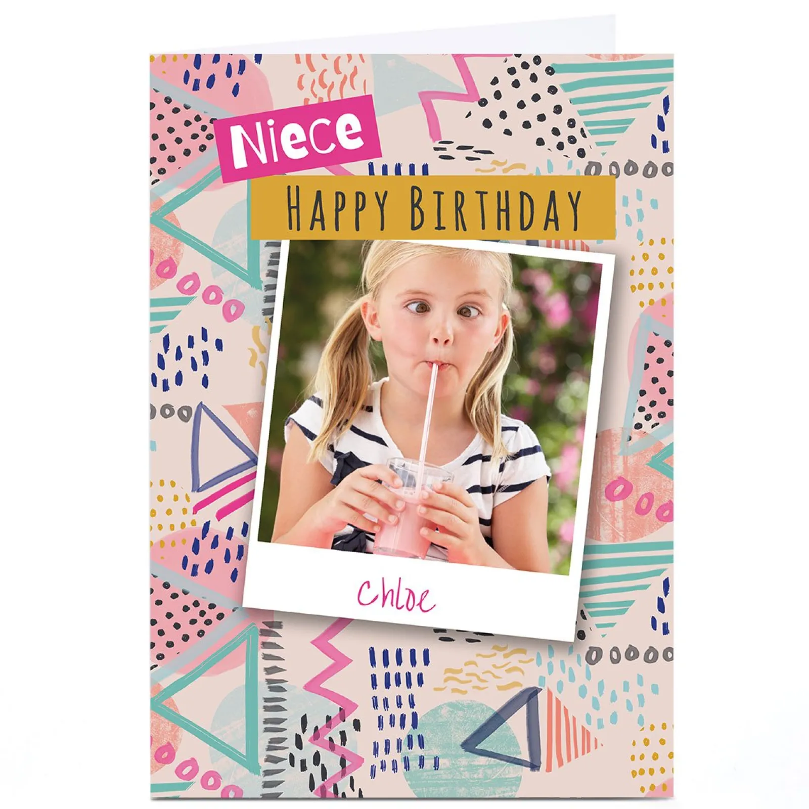 Kids Card Factory Personalised Emma Isaacs Birthday Card - Niece Polaroid