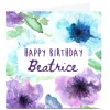 Card Factory Personalised Emma Isaacs Birthday Card - Watercolour Blue