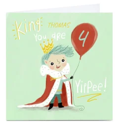 Online Personalised Emma Valenghi Birthday Card - King, Any Name & Age Kids For Son|For Nephew