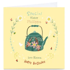 Kids Card Factory Personalised Emma Valenghi Birthday Card - Tea Pot