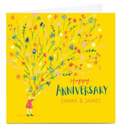 Card Factory Personalised Emma Valenghi Anniversary Card - Flowers