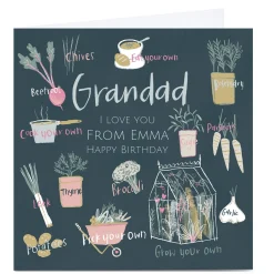 Clearance Personalised Emma Valenghi Birthday Card - Grandad For Grandad|Birthday