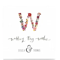 Card Factory Personalised Emma Valenghi Wedding Card - Floral Wishes