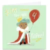 Kids Card Factory Personalised Emma Valenghi Birthday Card - Yippee King Editable Age