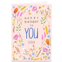 Discount Personalised Emma Valenghi Birthday Card - Happy Birthday to YOU, Any Name Kids For Friend|Female Friend