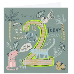 Personalised Emma Valenghi 2nd Birthday Card Kids For Grandson|Grandson