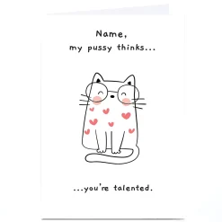 Card Factory Personalised Emo Rescue Valentine's Day Card - You're Talented, Any Name