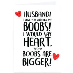 New Personalised Emo Rescue Valentine's Day Card - Love You With All My, Husband Funny