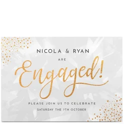 New Personalised Engagement Party Invitation - Gold Hearts Invitations|Engagement Party