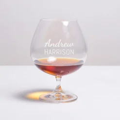 New Personalised Engraved Balloon Brandy Glass - Name Personalised Glasses|Personalised Engraved Gifts