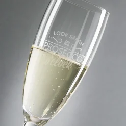 Card Factory Personalised Engraved Champagne Flute - Prosecco O'clock