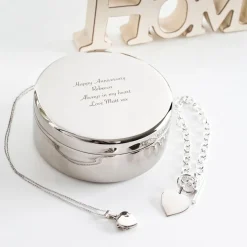 Card Factory Personalised Engraved Circular Trinket Box