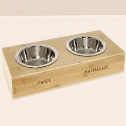 Clearance Personalised Engraved Double Pet Bowl - Cat or Small Dog Gifts For Pets|Christmas Gifts