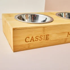 Clearance Personalised Engraved Double Pet Bowl - Cat or Small Dog Gifts For Pets|Christmas Gifts