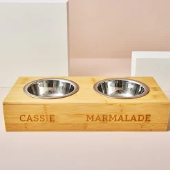 Clearance Personalised Engraved Double Pet Bowl - Cat or Small Dog Gifts For Pets|Christmas Gifts