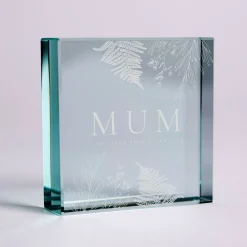 Card Factory Personalised Engraved Glass Token - Floral