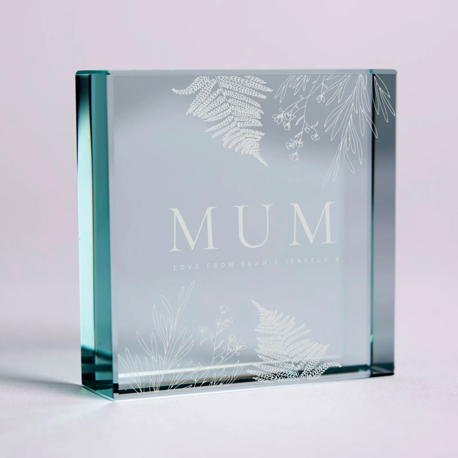 Card Factory Personalised Engraved Glass Token - Floral