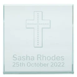 Sale Personalised Engraved Glass Token - Baby's Christening Personalised Jewellery And Keepsakes|Personalised Engraved Gifts