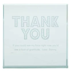 New Personalised Engraved Glass Token - Thank You Personalised Engraved Gifts|Jewellery & Keepsakes