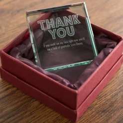 New Personalised Engraved Glass Token - Thank You Personalised Engraved Gifts|Jewellery & Keepsakes