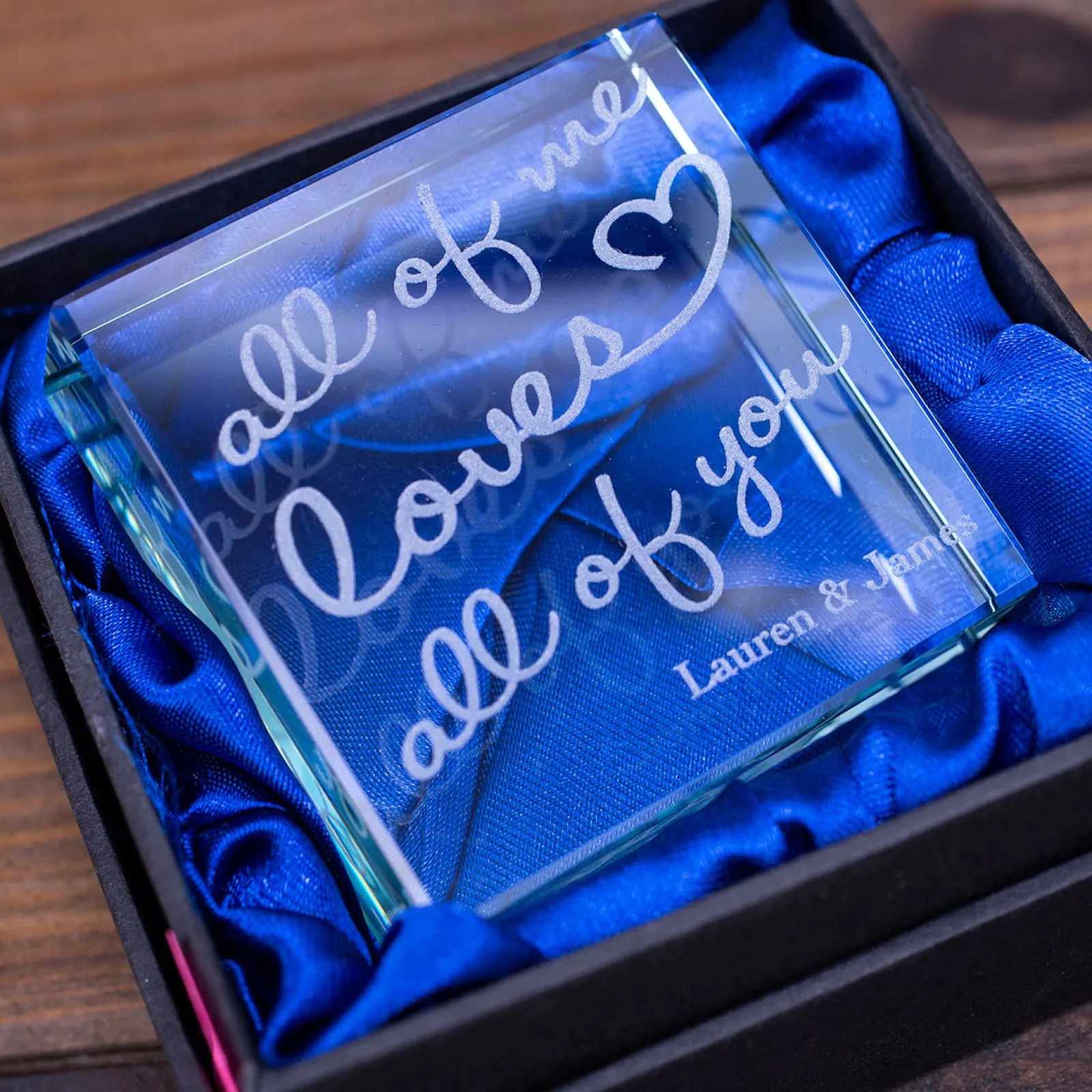 Card Factory Personalised Engraved Glass Token - All Of Me Loves All Of You