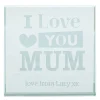 Card Factory Personalised Engraved Glass Token - I Love You Mum