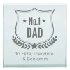 Card Factory Personalised Engraved Glass Token - No. 1 Dad