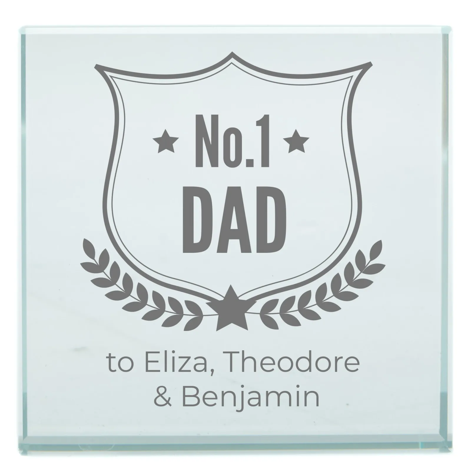 Card Factory Personalised Engraved Glass Token - No. 1 Dad