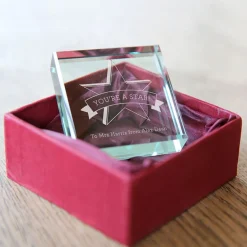 Card Factory Personalised Engraved Glass Token - Star Teacher