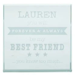 Sale Personalised Engraved Glass Token - Forever & Always My Best Friend Personalised Jewellery And Keepsakes|Personalised Engraved Gifts