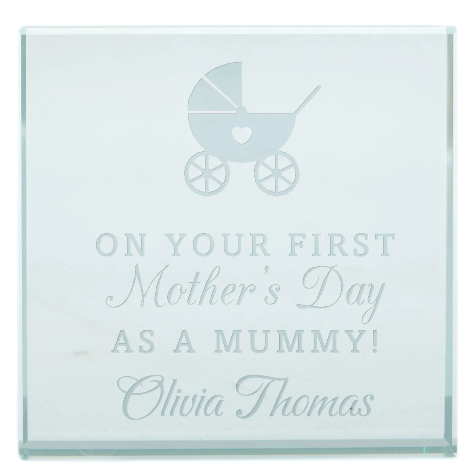 Card Factory Personalised Engraved Glass Token - First Mother's Day