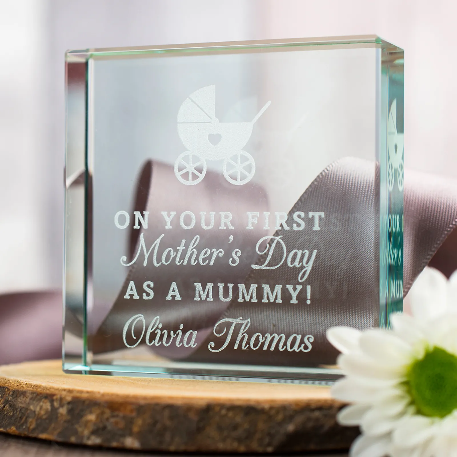 Card Factory Personalised Engraved Glass Token - First Mother's Day