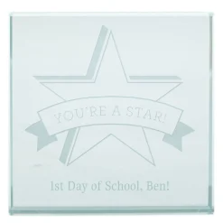 Kids Card Factory Personalised Engraved Glass Token - 1st Day of School