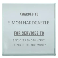 Card Factory Personalised Engraved Glass Token - Dad Award