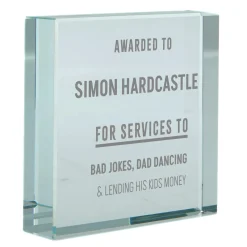 Card Factory Personalised Engraved Glass Token - Dad Award