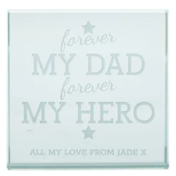 Hot Personalised Engraved Glass Token - Forever My Dad Personalised Jewellery And Keepsakes|Personalised Engraved Gifts