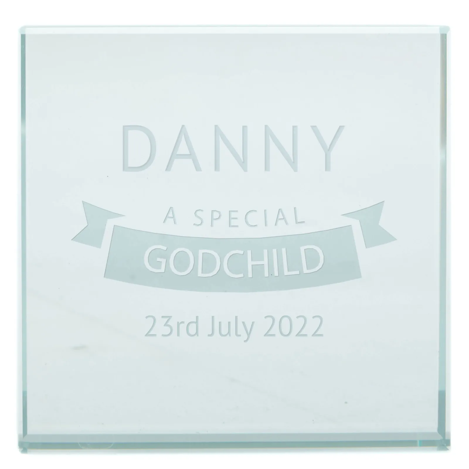 Clearance Personalised Engraved Glass Token - Special Godchild Kids Personalised Jewellery And Keepsakes|Personalised Engraved Gifts