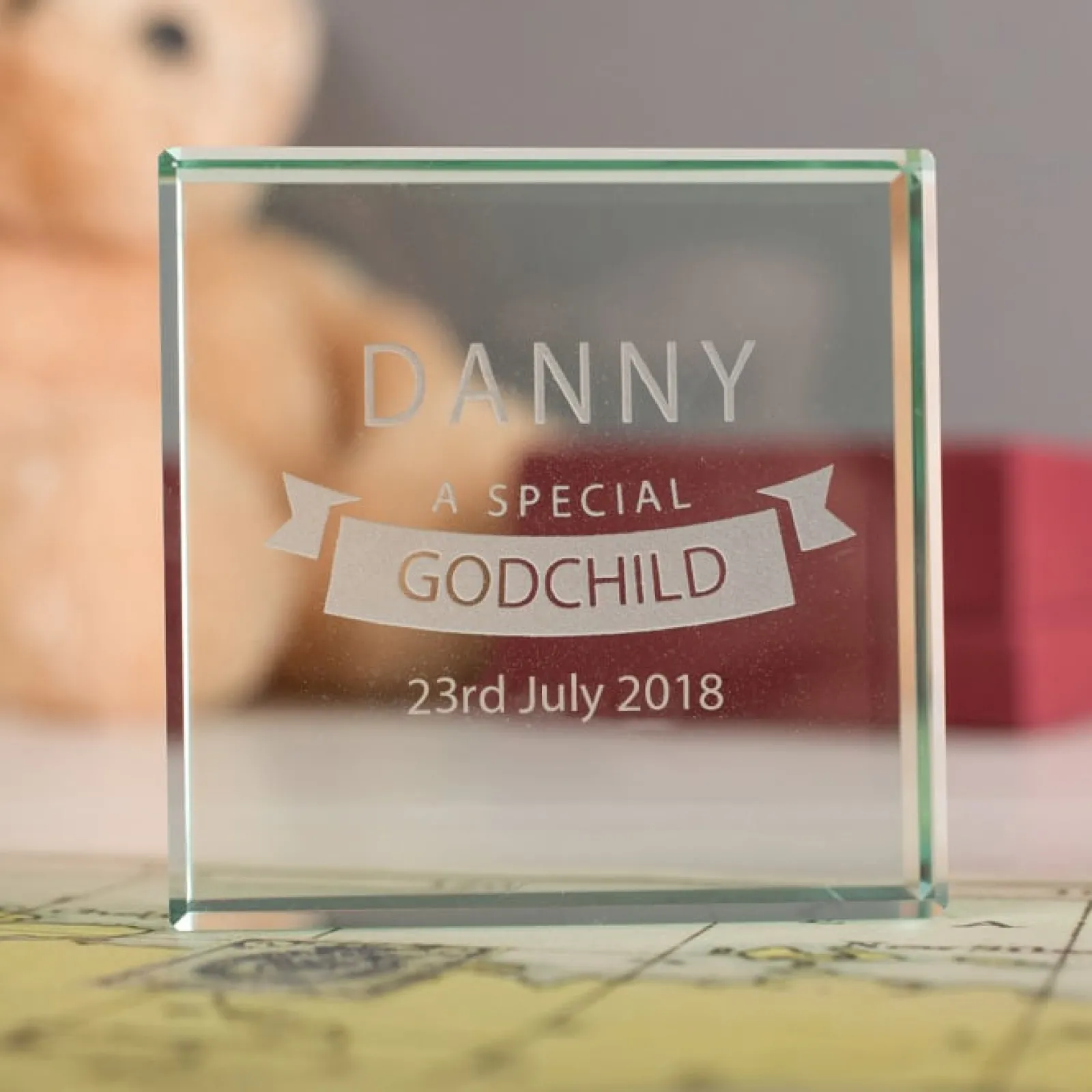 Clearance Personalised Engraved Glass Token - Special Godchild Kids Personalised Jewellery And Keepsakes|Personalised Engraved Gifts