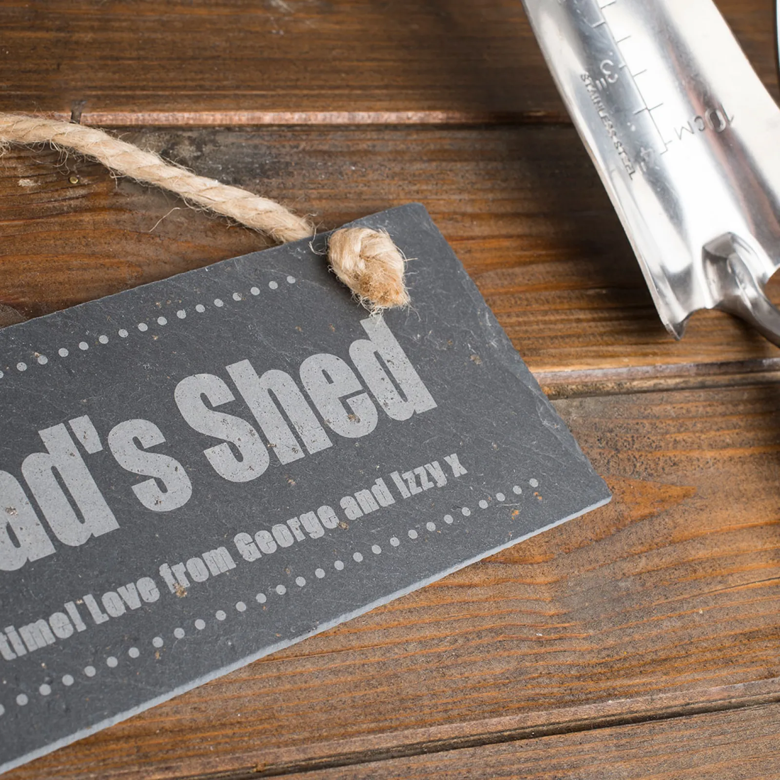 Card Factory Personalised Engraved Grandad's Shed Hanging Slate Sign