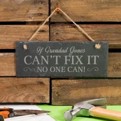 Sale Personalised Engraved Hanging Slate Sign - If They Can't Fix It, No One Can Personalised Jewellery And Keepsakes|Personalised Canvas & Wall Art